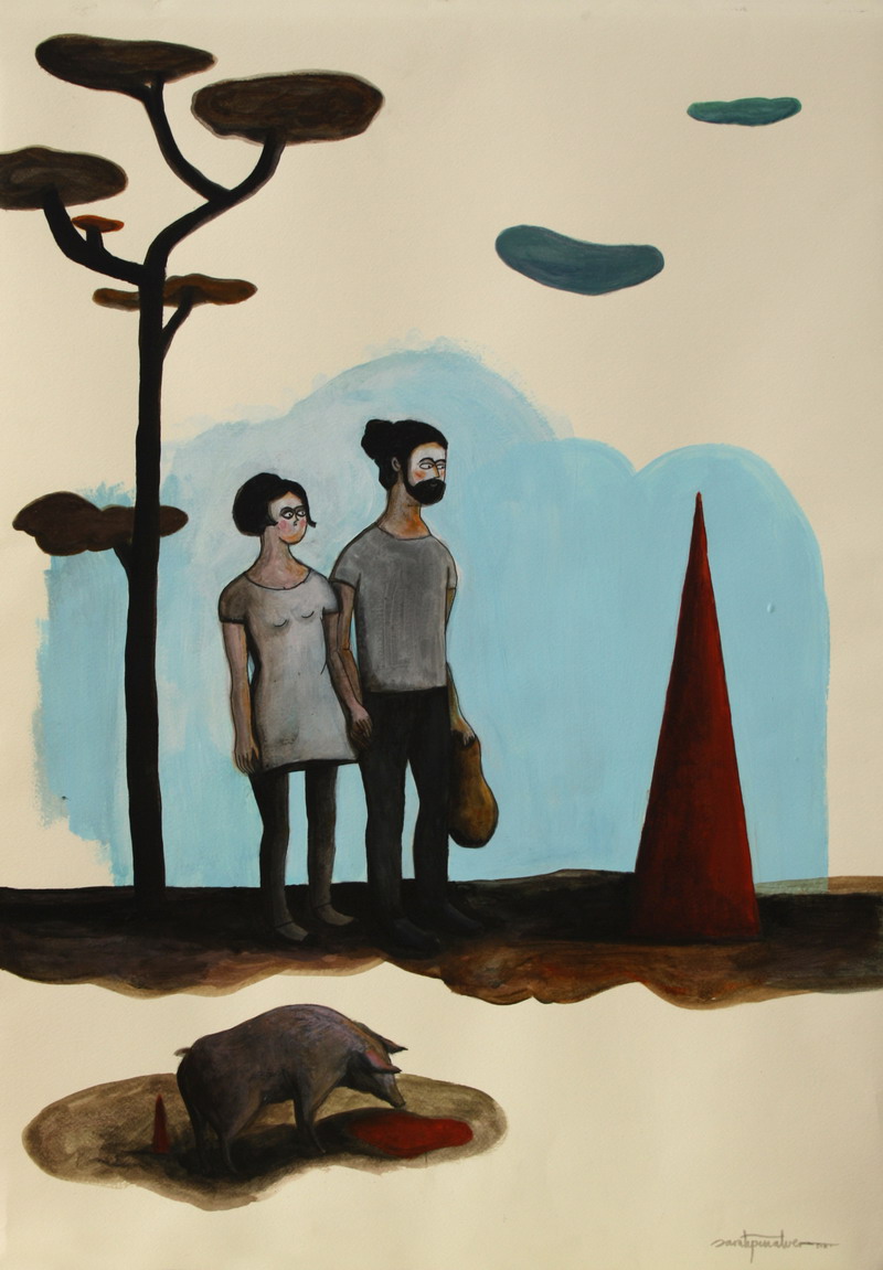 A work of the artists included in the exhibition.
